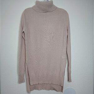 Nanette Lepore Women's Turtleneck Sweater - Light Pink 100% Cashmere Sz Small
